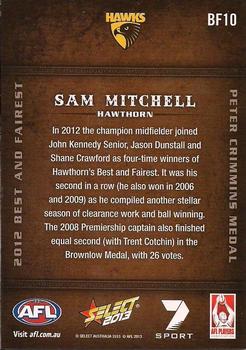 2013 Select AFL Champions - 2012 Best and Fairest #BF10 Sam Mitchell Back